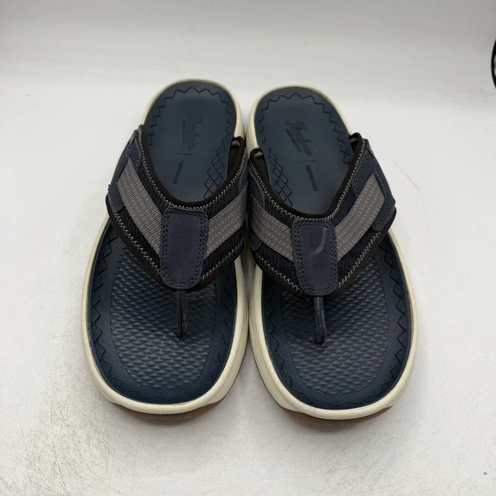 Florsheim Tread Lite Thong Sandals Mens Sz 12 W WIDE Navy Flip Flops 14363-410